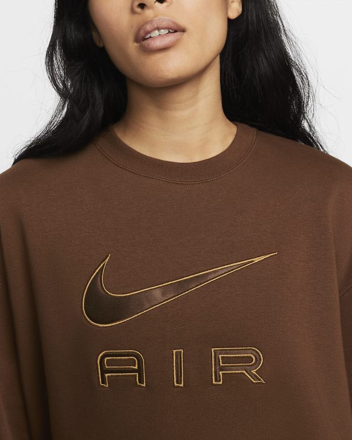 Nike Air Fleece Crew Ženske Dukserice Smeđe | HR-63152TQNM