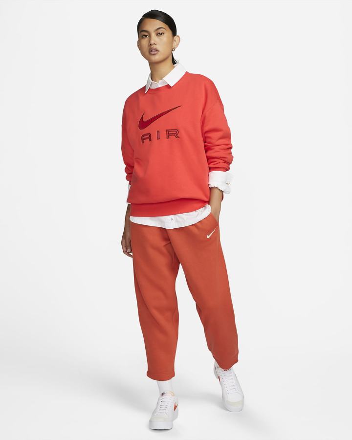 Nike Air Fleece Crew Ženske Dukserice Svijetlo Crvene Smeđe | HR-13529KPJN