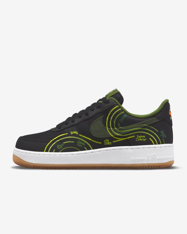 Nike Air Force 1 \'07 LV8 Muške Tenisiće Crne Bijele Sive Zelene | HR-38605RYSV