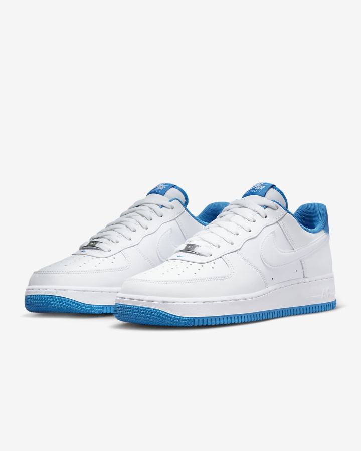 Nike Air Force 1 '07 Muške Tenisiće Bijele Svijetlo Plave Bijele | HR-29760YHLM