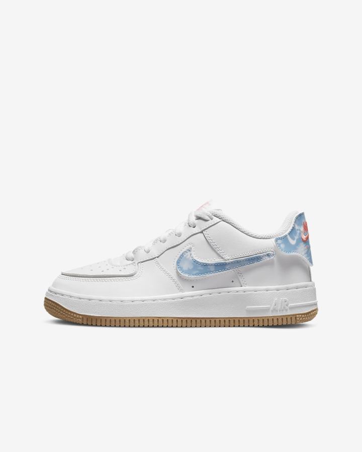 Nike Air Force 1/1 Kids Za Djevojčice Tenisiće Bijele Koraljne Svijetlo Smeđe Plave | HR-98056KHEA