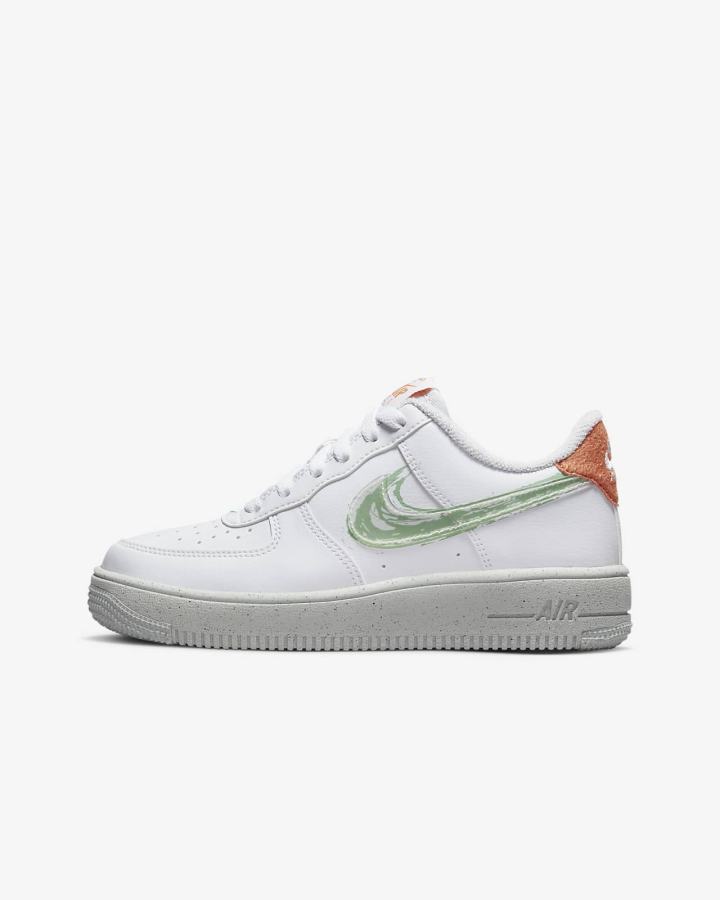 Nike Air Force 1 Crater Kids Za Djevojčice Tenisiće Bijele Narančaste Zelene | HR-75186ZBRD