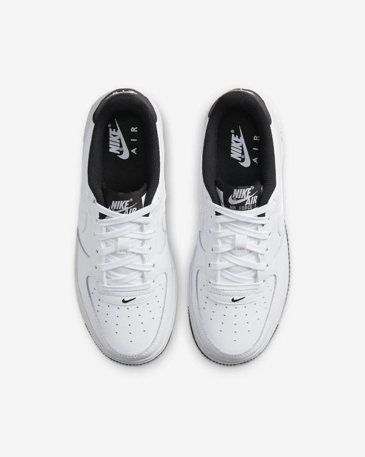 Nike Air Force 1 Kids Za Djevojčice Tenisiće Bijele Crne Bijele | HR-24817KXSF