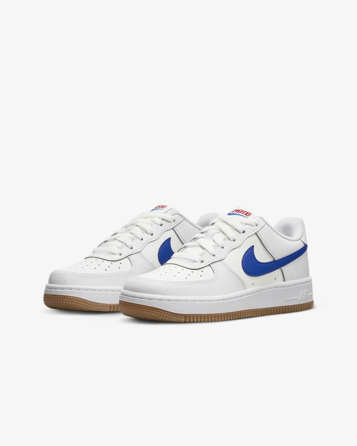 Nike Air Force 1 Kids Za Dječake Tenisiće Bijele Crvene Kraljevska Plava | HR-14067OYBQ