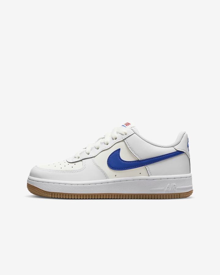 Nike Air Force 1 Kids Za Dječake Tenisiće Bijele Crvene Kraljevska Plava | HR-14067OYBQ