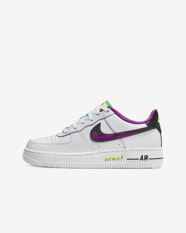 Nike Air Force 1 LV8 Kids Za Dječake Tenisiće Bijele Ljubičaste Crne | HR-13046TNDS