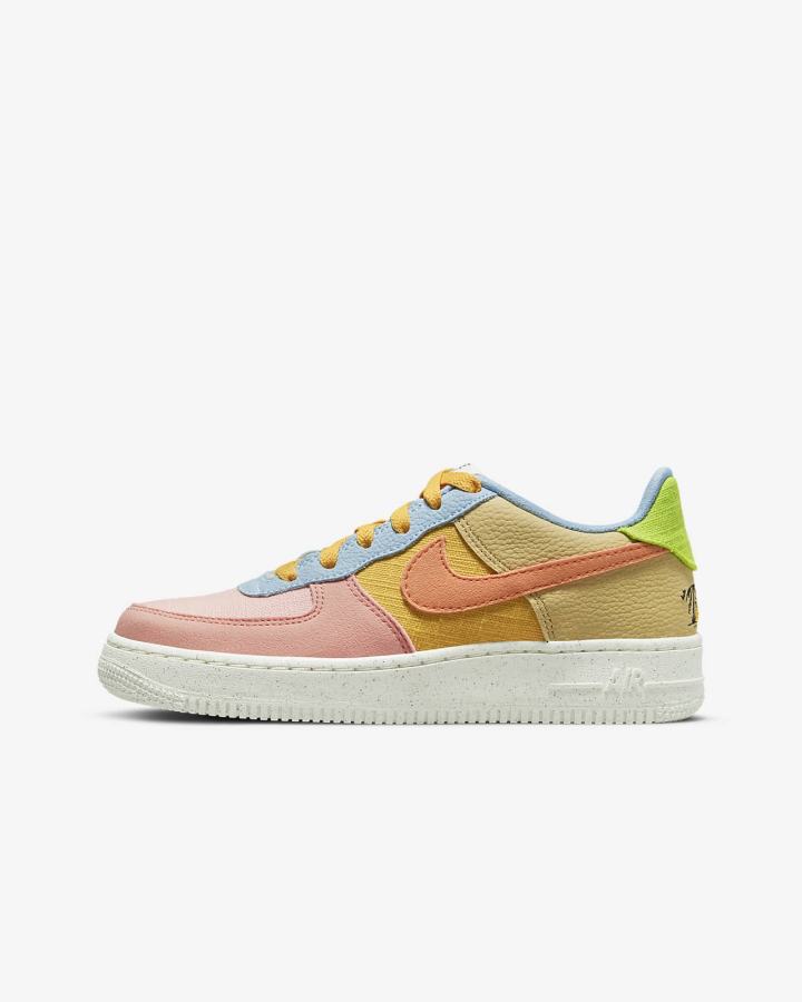 Nike Air Force 1 LV8 Next Nature Kids Za Djevojčice Tenisiće Zlatne Smeđe Tamno Žute | HR-64309HQLF