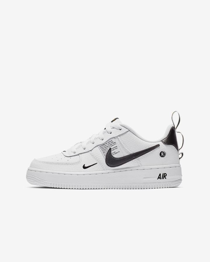 Nike Air Force 1 LV8 Utility Kids Za Dječake Tenisiće Bijele Crne Žute Bijele | HR-25413SPBL