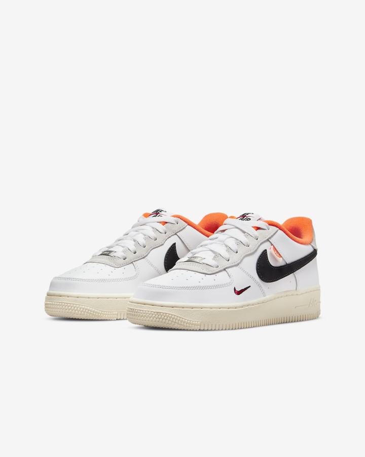 Nike Air Force 1 LV8 Za Dječake Tenisiće Bijele Narančaste Crne | HR-50672BKXO