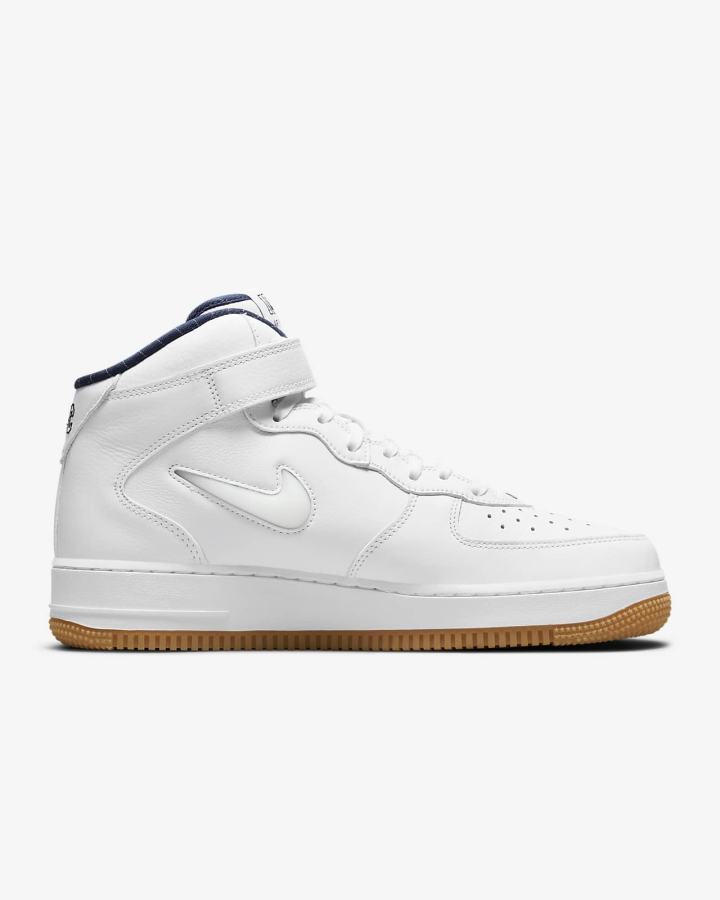 Nike Air Force 1 Mid Muške Tenisiće Bijele Tamnoplave Žute Bijele | HR-17524JQSL