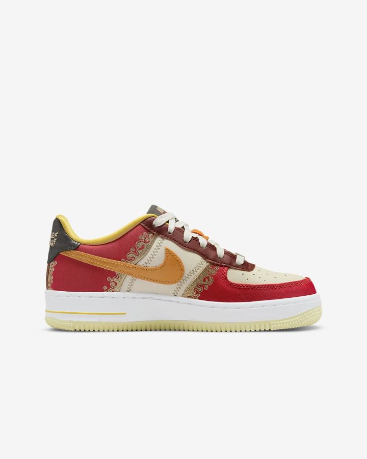 Nike Air Force 1 Premium Kids Za Dječake Tenisiće Crvene Tamno Žute | HR-29547LVNM