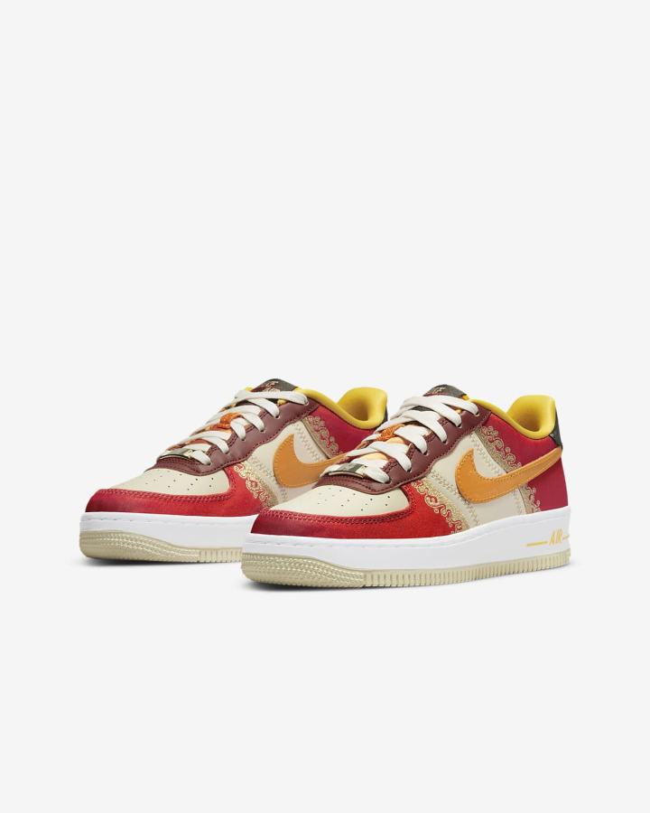 Nike Air Force 1 Premium Kids Za Dječake Tenisiće Crvene Tamno Žute | HR-29547LVNM