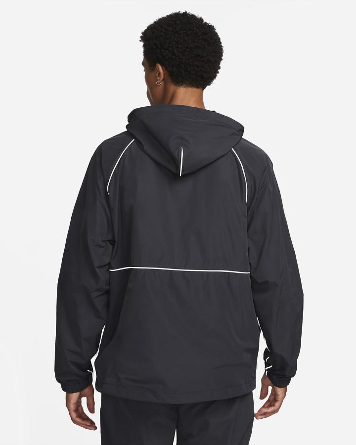 Nike Air Full-Zip Hooded Woven Muške Jakne Crne Bijele | HR-26184ZAJG