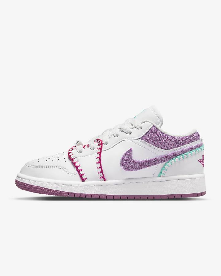 Nike Air Jordan 1 Low SE Kids Za Djevojčice Tenisiće Bijele Roze Tirkizne Bordo | HR-32568AWLI