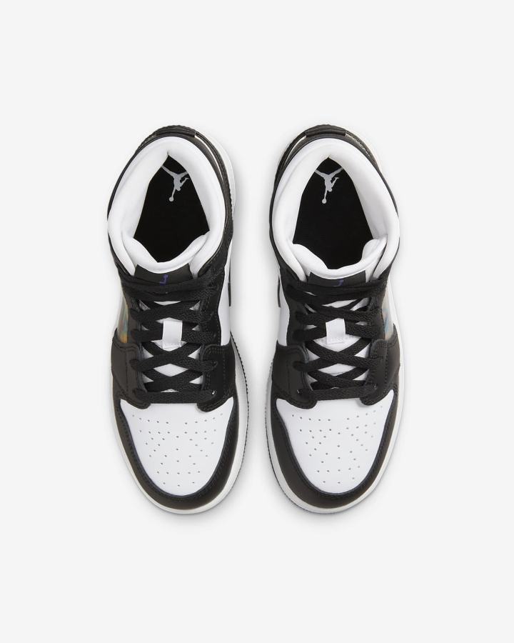 Nike Air Jordan 1 Mid Kids Za Djevojčice Tenisiće Crne Tirkizne Crvene Tamno | HR-62148HDCB