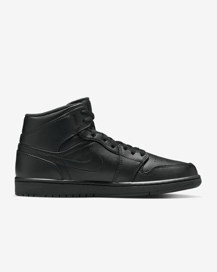 Nike Air Jordan 1 Mid Muške Tenisiće Crne | HR-45930XPTJ