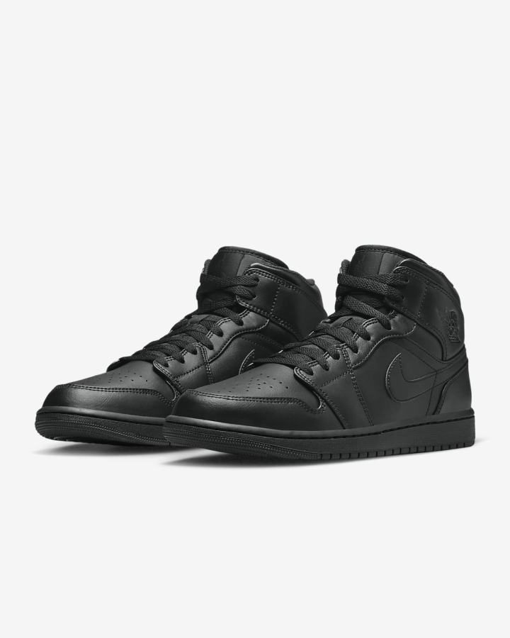 Nike Air Jordan 1 Mid Muške Tenisiće Crne | HR-45930XPTJ