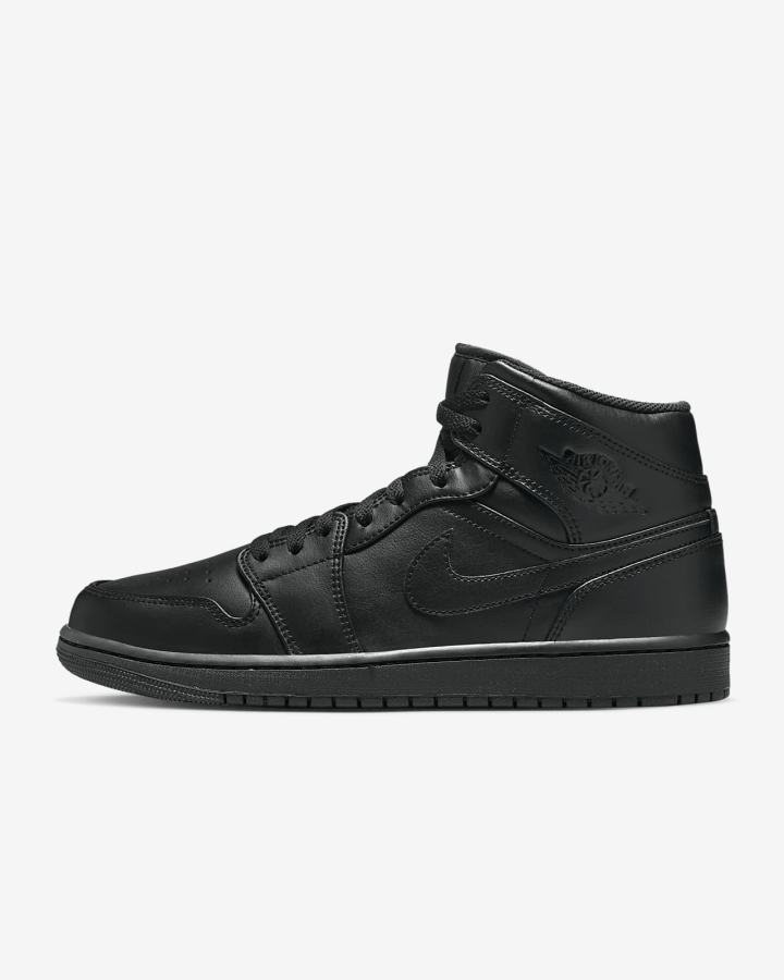 Nike Air Jordan 1 Mid Muške Tenisiće Crne | HR-45930XPTJ