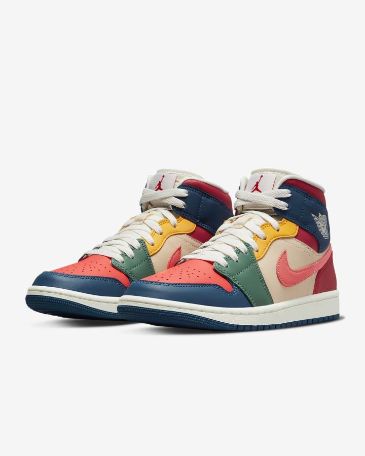 Nike Air Jordan 1 Mid SE Ženske Tenisiće Plave Crvene | HR-13205RSNW