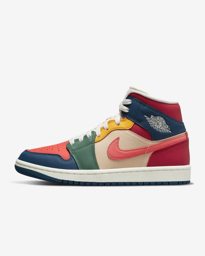 Nike Air Jordan 1 Mid SE Ženske Tenisiće Plave Crvene | HR-13205RSNW