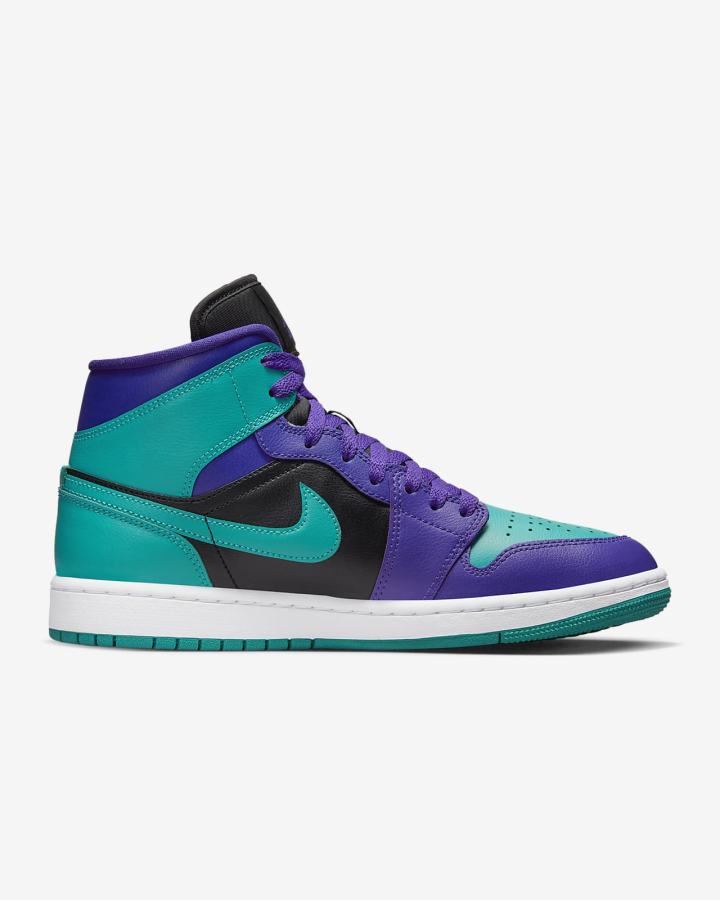 Nike Air Jordan 1 Mid Ženske Tenisiće Crne Bijele Tirkizne | HR-12879XKCA