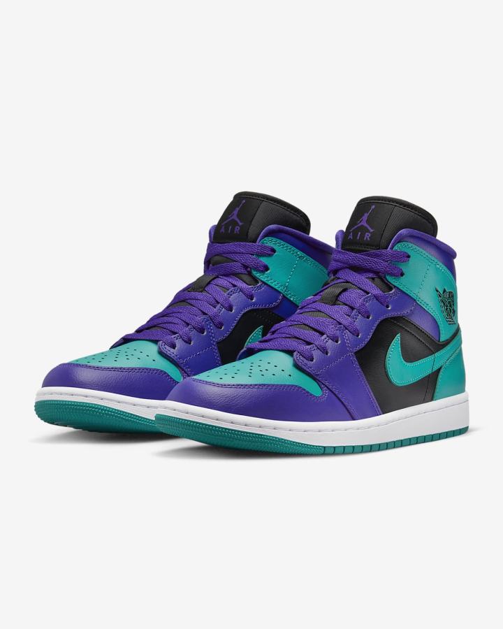 Nike Air Jordan 1 Mid Ženske Tenisiće Crne Bijele Tirkizne | HR-12879XKCA