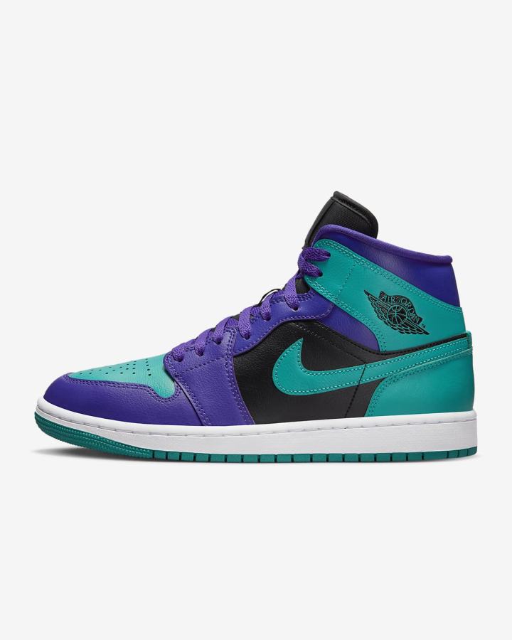 Nike Air Jordan 1 Mid Ženske Tenisiće Crne Bijele Tirkizne | HR-12879XKCA