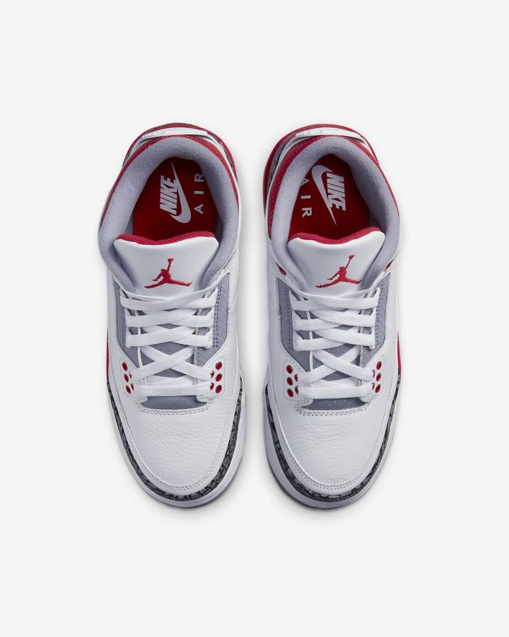 Nike Air Jordan 3 Retro Kids Za Djevojčice Tenisiće Bijele Crne Sive Crvene | HR-76258ROVB