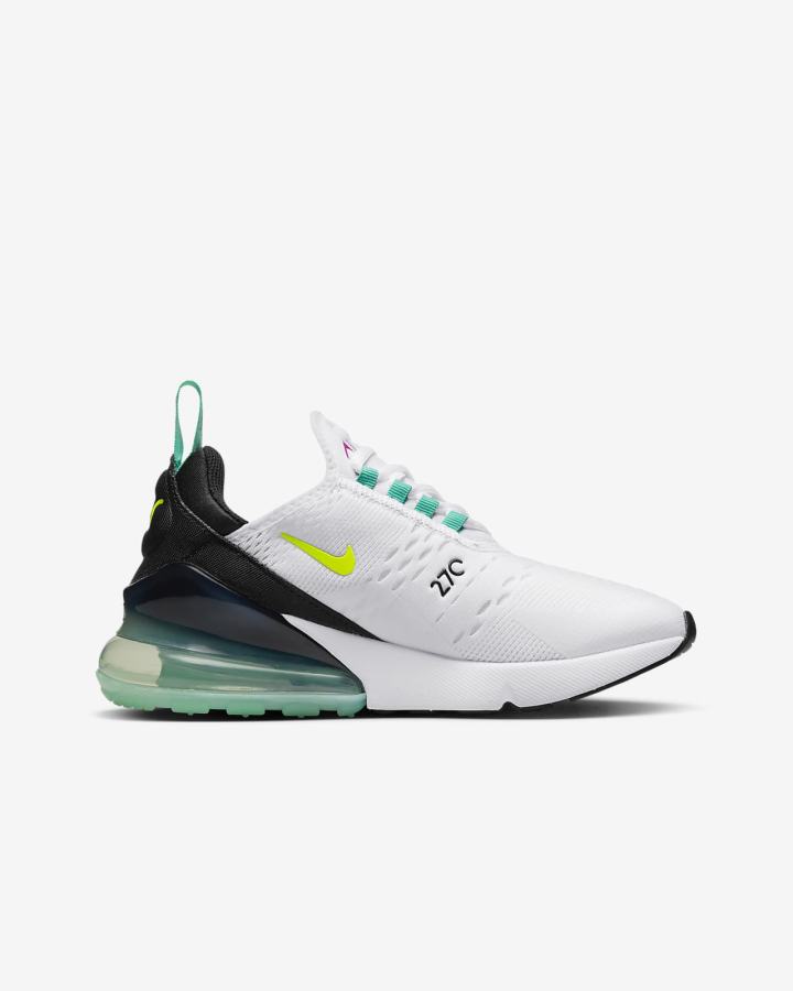 Nike Air Max 270 Kids Za Djevojčice Tenisiće Bijele Crne Plave | HR-09256EPDF