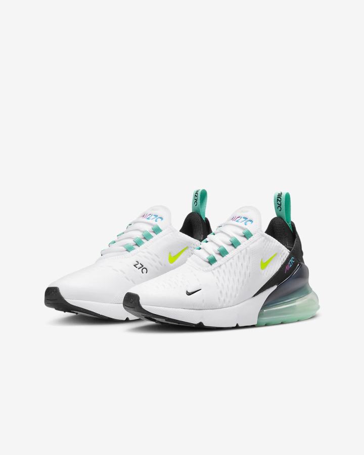 Nike Air Max 270 Kids Za Djevojčice Tenisiće Bijele Crne Plave | HR-09256EPDF