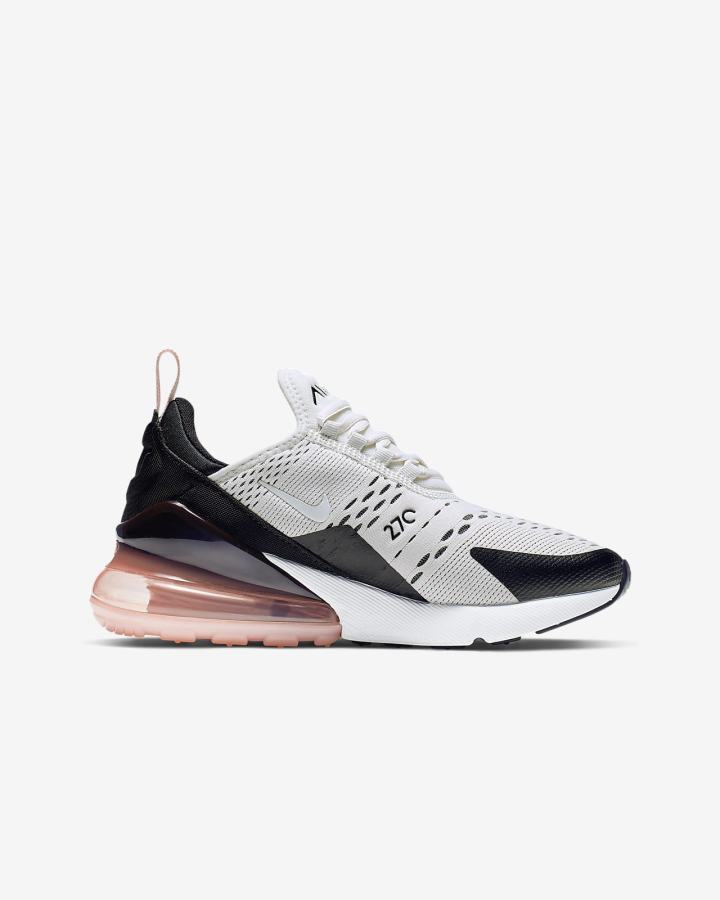 Nike Air Max 270 Kids Za Djevojčice Tenisiće Platine Crne Koraljne Bijele | HR-13069NJZO