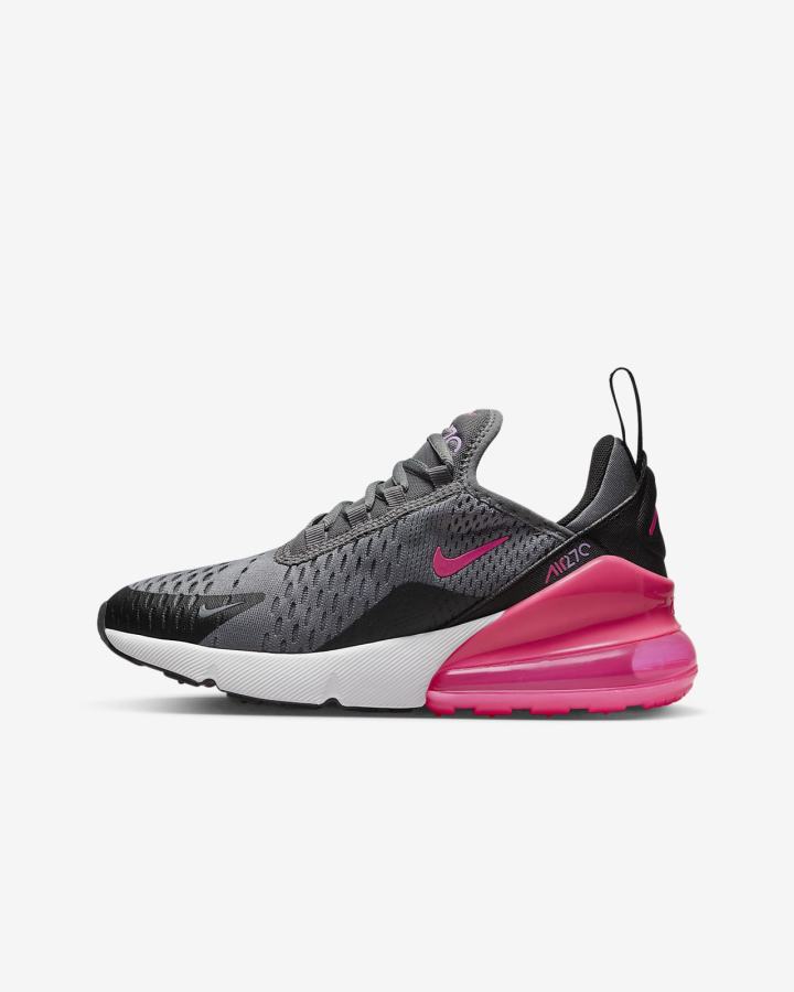 Nike Air Max 270 Kids Za Djevojčice Tenisiće Sive Crne Bijele Roze | HR-42861OULF