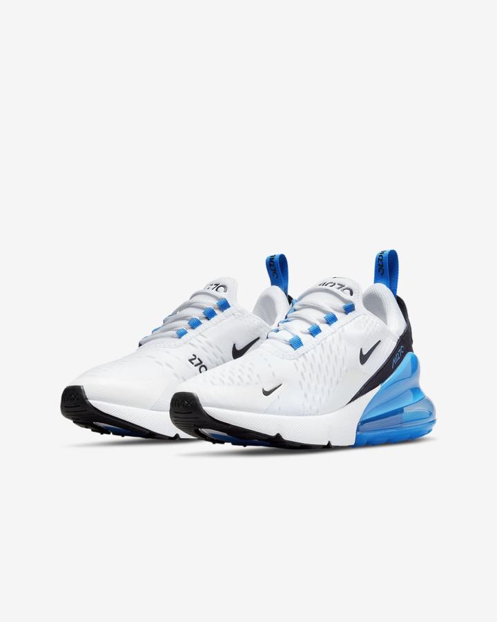 Nike Air Max 270 Kids Za Djevojčice Tenisiće Bijele Plave Crne | HR-53042FILU