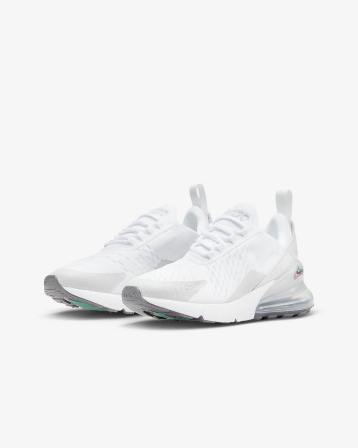 Nike Air Max 270 Kids Za Djevojčice Tenisiće Bijele Sive Crne | HR-54670OPCM