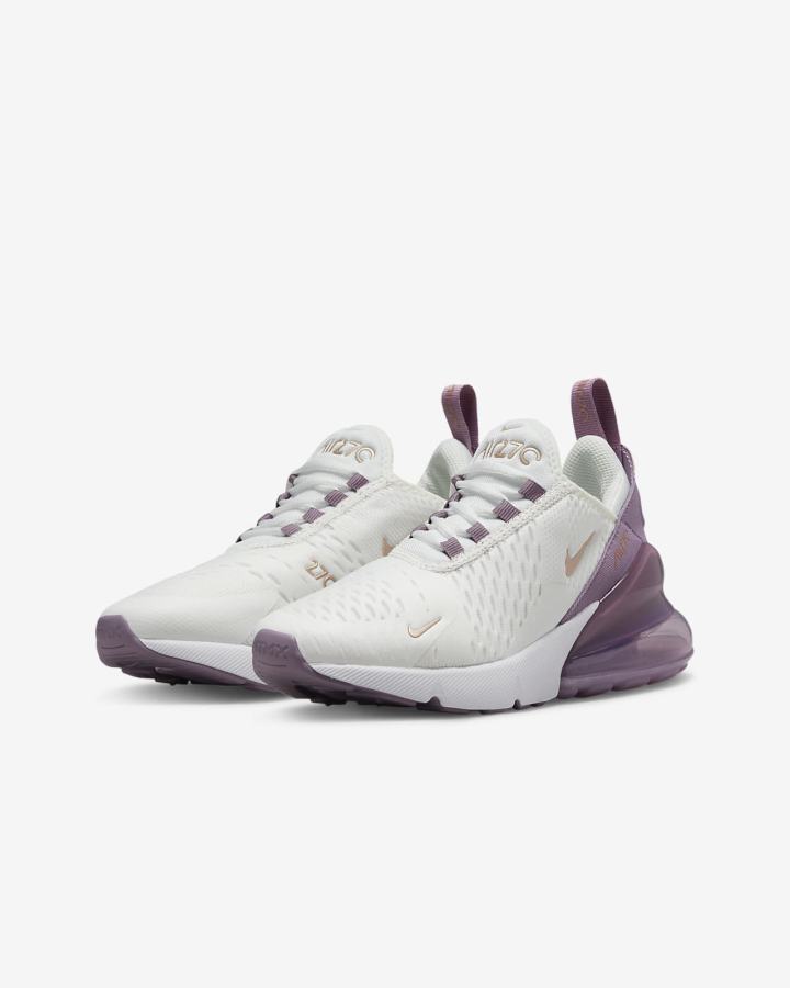 Nike Air Max 270 Kids Za Djevojčice Tenisiće Bijele Metalne Crvene Smeđe | HR-54729LYBO