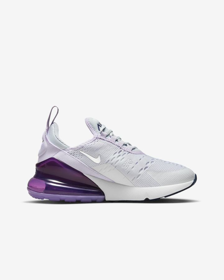 Nike Air Max 270 Kids Za Djevojčice Tenisiće Platine Ljubičaste Tamnoplave Metalne Srebrne | HR-56210TMCK