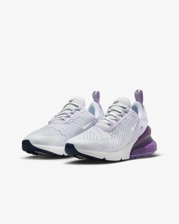 Nike Air Max 270 Kids Za Djevojčice Tenisiće Platine Ljubičaste Tamnoplave Metalne Srebrne | HR-56210TMCK