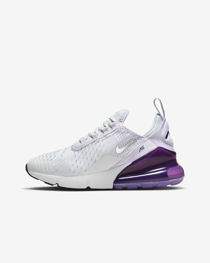 Nike Air Max 270 Kids Za Djevojčice Tenisiće Platine Ljubičaste Tamnoplave Metalne Srebrne | HR-56210TMCK