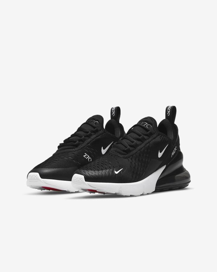 Nike Air Max 270 Kids Za Djevojčice Tenisiće Crne Tamno Sive Bijele | HR-56318DPVL