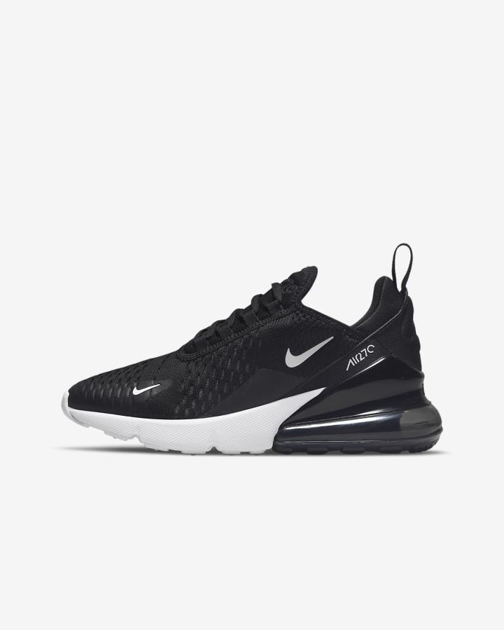 Nike Air Max 270 Kids Za Djevojčice Tenisiće Crne Tamno Sive Bijele | HR-56318DPVL