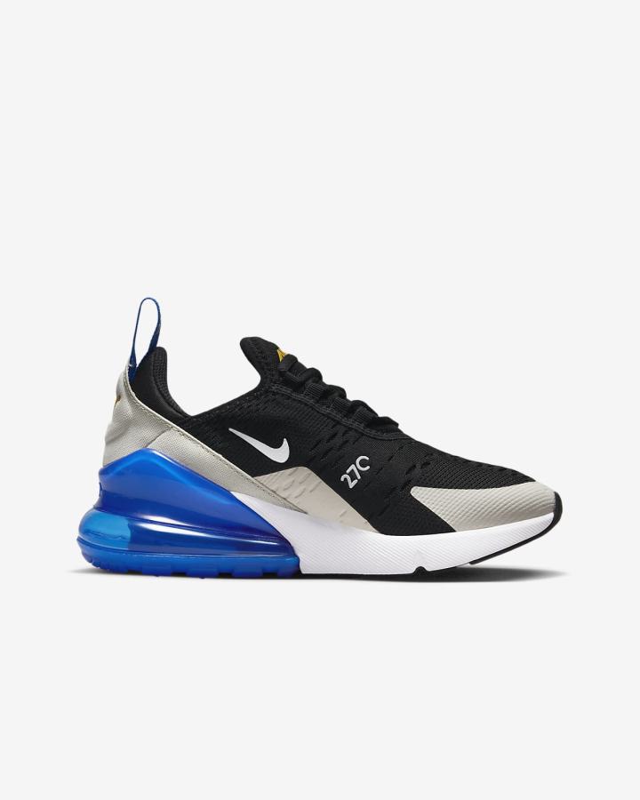 Nike Air Max 270 Kids Za Djevojčice Tenisiće Crne Kraljevska Plava Svijetlo Bež Bijele | HR-76905FARX