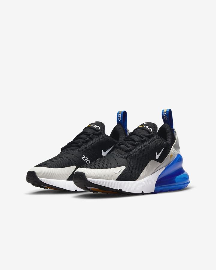 Nike Air Max 270 Kids Za Djevojčice Tenisiće Crne Kraljevska Plava Svijetlo Bež Bijele | HR-76905FARX