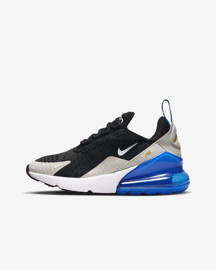 Nike Air Max 270 Kids Za Djevojčice Tenisiće Crne Kraljevska Plava Svijetlo Bež Bijele | HR-76905FARX