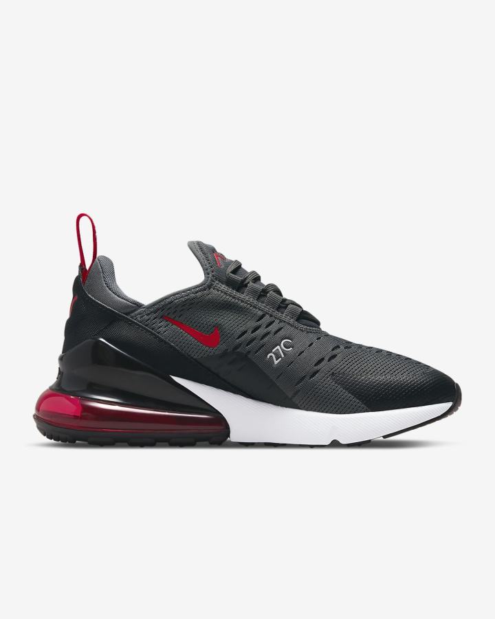 Nike Air Max 270 Kids Za Djevojčice Tenisiće Sive Crne Bijele Crvene | HR-78109RJCE