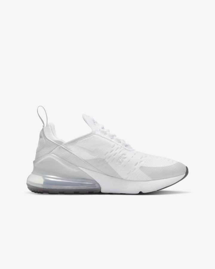 Nike Air Max 270 Kids Za Dječake Tenisiće Bijele Sive Crne | HR-42509MWRX