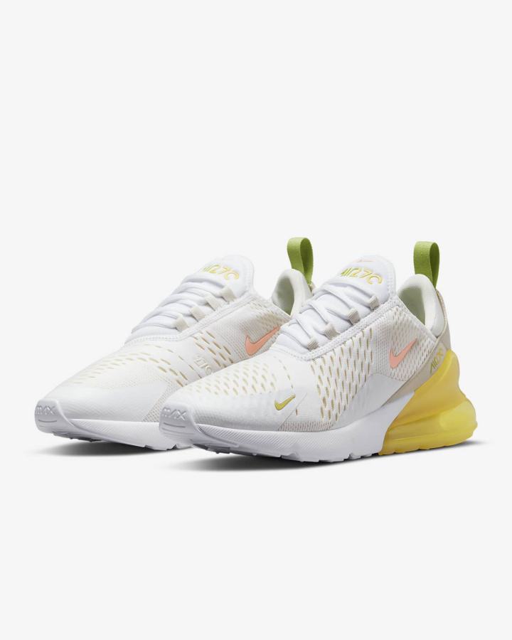 Nike Air Max 270 Ženske Tenisiće Bijele Žute Bijele Crvene | HR-86975TYMB