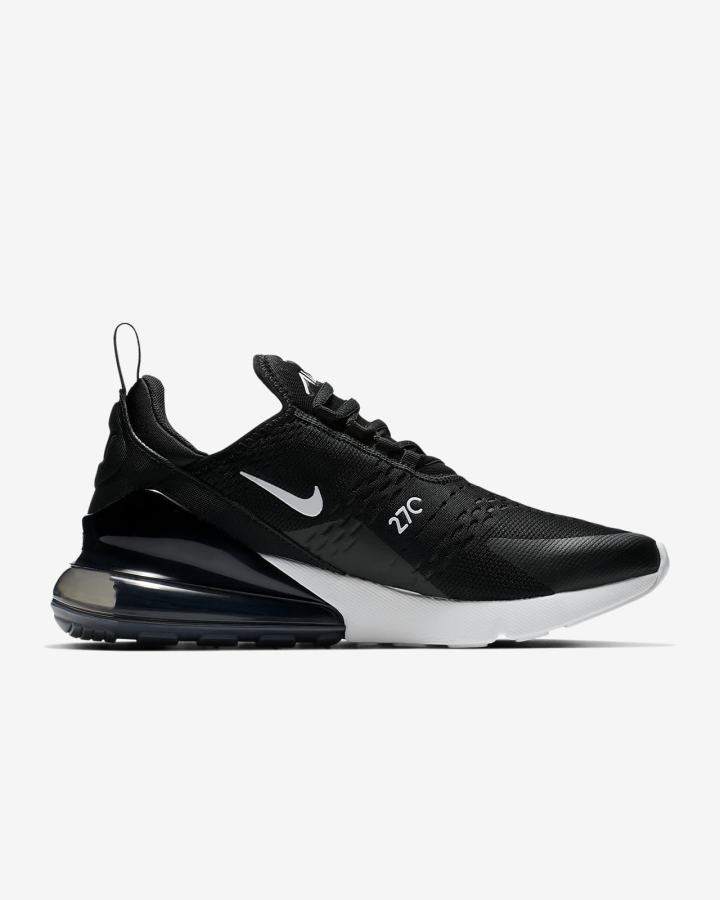 Nike Air Max 270 Ženske Tenisiće Crne Bijele Tamno Sive | HR-69870GOZF