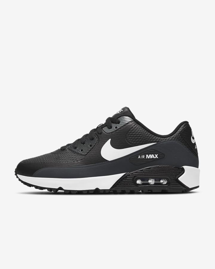 Nike Air Max 90 G Muške Cipele Za Golf Crne Tamno Sive Bijele | HR-76123AZWH