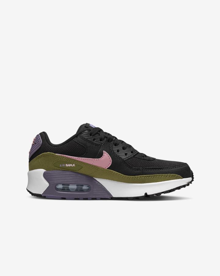 Nike Air Max 90 Kids Za Djevojčice Tenisiće Crne Ljubičaste Roze | HR-98274WQTD