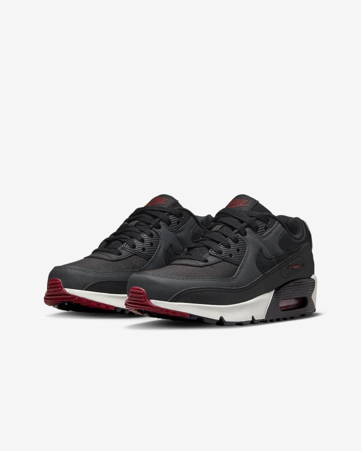 Nike Air Max 90 LTR Kids Za Djevojčice Tenisiće Tamno Sive Crvene Bijele Crne | HR-42078IPHL